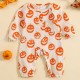 Autumn/Winter Children's Clothing Solid color fashionable newborn baby one-piece sweatshirt with a skull print, new Halloween style.