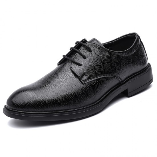 Men's business formal leather shoes, premium-looking, pointed-toe, height-enhancing casual shoes, British-style groom's wedding shoes, genuine leather soft leather. Suits