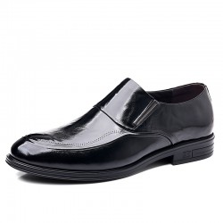 Best-selling men's leather shoes, Korean-style, trendy wedding shoes, genuine leather. Korean-style live-streaming Taobao men's top-grain cowhide slip-on shoes