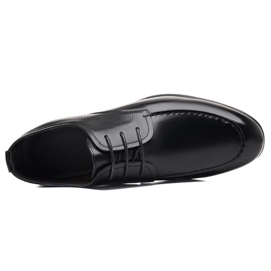 New men's leather shoes, genuine leather business formal wedding shoes, top-grain cowhide, light luxury soft-soled British fashion men's shoes, black
