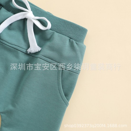 New cross-border autumn children's sweatshirt and sweatpants two-piece set for girls, fashionable long-sleeved pants for boys.