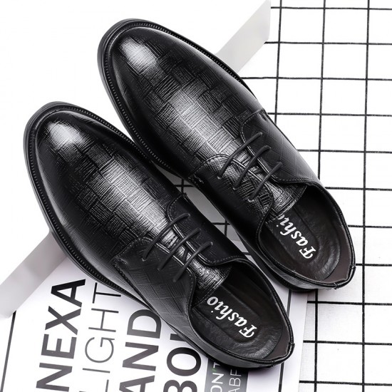 Men's business formal leather shoes, premium-looking, pointed-toe, height-enhancing casual shoes, British-style groom's wedding shoes, genuine leather soft leather. Suits