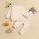 Cross-border Amazon: Two-piece pullover long-sleeved pants set for boys aged 0-3 years, with red top and letter-print sweatshirt and sweatpants.