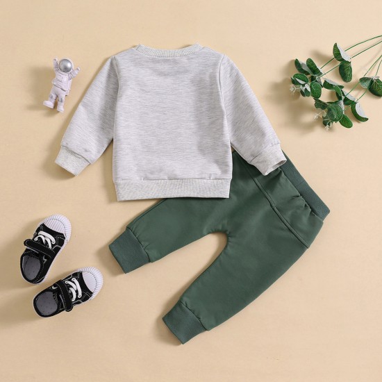 Cross-border Amazon: Solid color LOVE heart-shaped pullover sweatshirt for infants aged 3 months to 3 years, with fashionable spring and autumn sweatpants for baby girls.