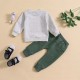 Cross-border Amazon: Solid color LOVE heart-shaped pullover sweatshirt for infants aged 3 months to 3 years, with fashionable spring and autumn sweatpants for baby girls.