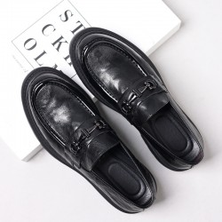 New men's business formal leather shoes, new casual wholesale, men's leather shoes, thick-soled, non-slip, breathable loafers