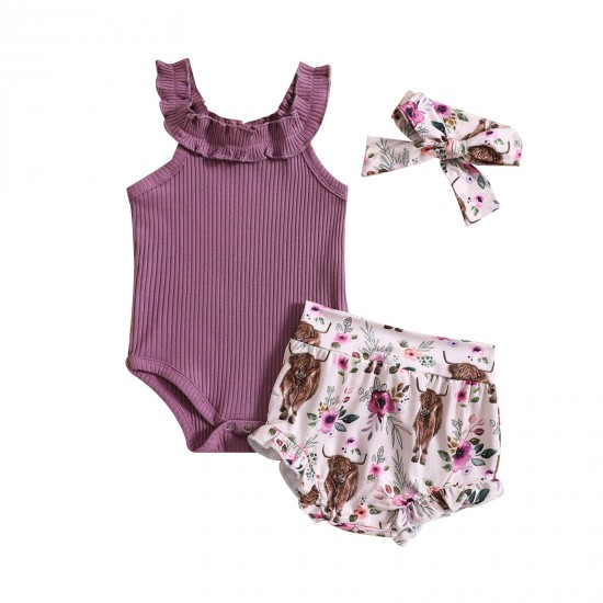 Cross-border children's sets: Fashionable Amazon rainbow long-sleeved outerwear sweatpants for girls aged 0-3 years.
