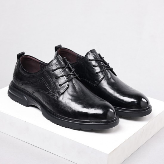 New autumn men's leather shoes, business casual, genuine leather men's shoes, non-slip and wear-resistant, Korean-style commuting shoes, factory wholesale