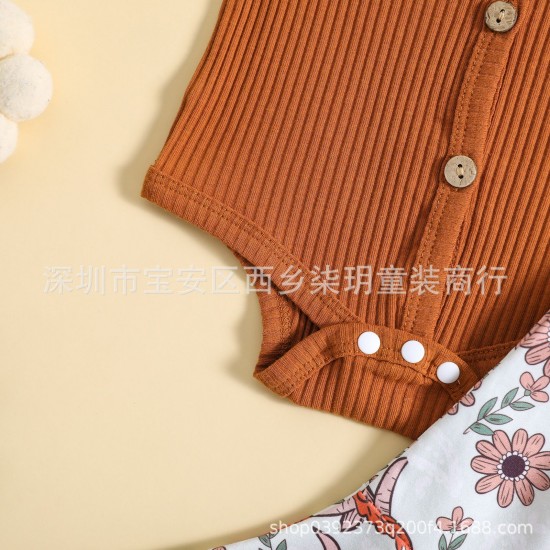 Foreign trade children's clothing: Two-color newborn skull sweatshirt, long-sleeved hooded triangle romper for autumn and winter.