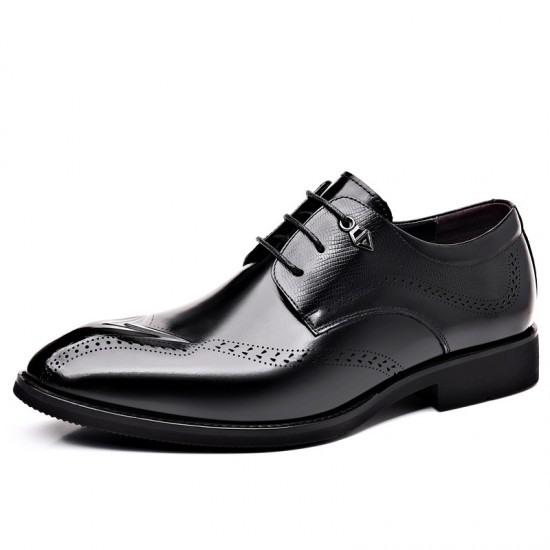 New top-grain cowhide men's leather shoes, business formal, genuine leather wedding shoes, commuting, British-style breathable casual shoes