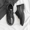 2025 spring men's leather shoes, Korean-style, trendy, versatile, British suit casual shoes, youth British black leather shoes