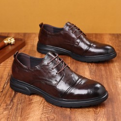 New business formal men's leather shoes, genuine leather men's leather shoes, fashionable British-style casual wholesale, breathable trendy shoes, live stream.