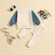 New cross-border Amazon: a stylish, color-blocked, long-sleeved, and Morandi-style two-piece casual sweatshirt set for boys aged 0-3.