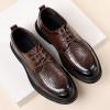 New Summer Men's Sandals, Trendy Top-Grain Cowhide Casual Business Leather Shoes, Hollow-Out Shoes, Genuine Leather for Men, British Style