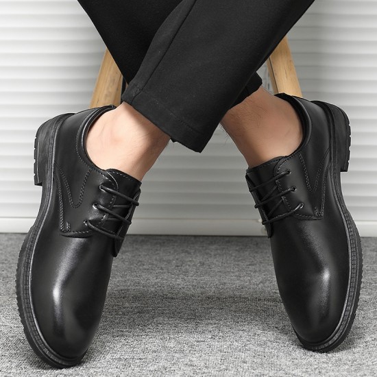 Cross-border delivery Men's business formal leather shoes, soft-soled, breathable casual shoes, youth black work shoes.