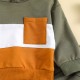 New cross-border children's clothing: a new color-blocked, autumn/winter hooded casual sweatshirt set for boys and girls, long-sleeved and long-sleeved pants for boys.