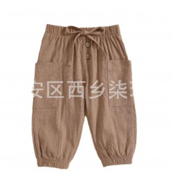 Cross-border Children's Clothing: Spring/Autumn Colorblock Cotton and Linen Stand-up Collar Loungewear, Long-sleeved Two-Piece Trousers for Boys Aged 1-3