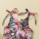Foreign trade spring and autumn baby girls' clothing: floral print, round neck, buttoned, casual, comfortable long-sleeved sweatshirt set. Foreign trade spring and autumn baby girls' clothing: floral print, round neck, buttoned, casual, comfortable long-sleeved sweatshirt set.