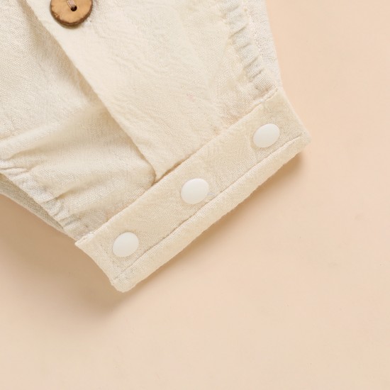 Cross-border summer cotton and linen casual short-sleeved lapel polo shirt, solid color boys' summer two-piece set.
