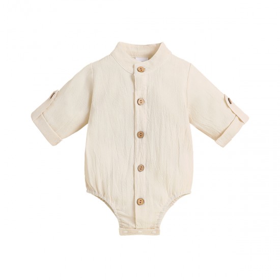 Cross-border summer cotton and linen casual short-sleeved lapel polo shirt, solid color boys' summer two-piece set.