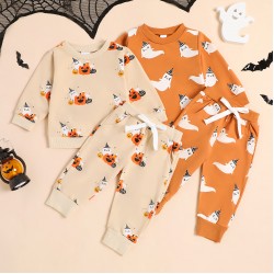 Cross-border children's clothing: Spring and autumn new candy-colored sweet-style sportswear and color-blocked ripped long-sleeved bodysuits.