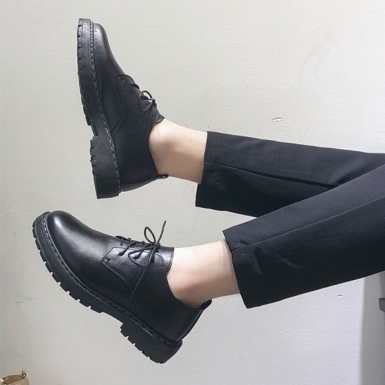 Cross-border Korean-style men's casual leather shoes, men's British black leather shoes, business formal, breathable work shoes.