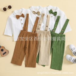 Cross-border children's clothing. New Spring/Autumn Boys' Lightweight Casual Solid Color Loungewear Sets, Wholesale Available