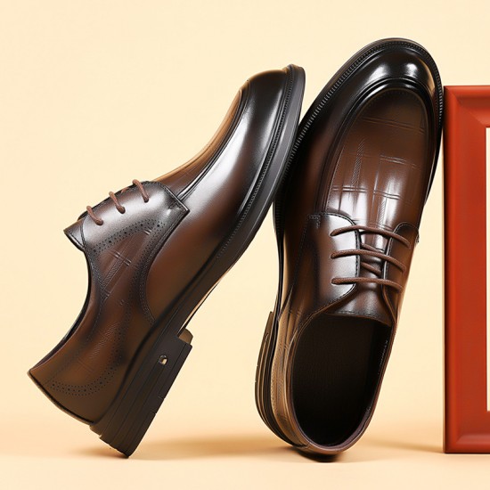 2024 autumn new top-grain cowhide men's high-end, breathable British-style formal business, groom's wedding shoes