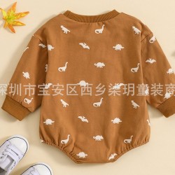 Cross-border girls' long-sleeved floral swimsuit, fresh-looking baby bodysuit in four colors.