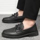Spring and autumn loafers for men Breathable leather shoes, versatile casual shoes, black work shoes, slip-on loafers.