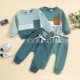 New cross-border autumn children's sweatshirt and sweatpants two-piece set for girls, fashionable long-sleeved pants for boys.