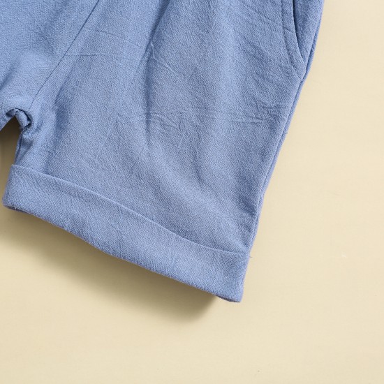 Boys' cross-border contrasting casual short-sleeved, two-piece set: round neck, pullover design