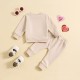 Cross-border children's set. Sweet and fashionable heart-shaped pullover sweatshirt for infants and toddlers aged 0-2 years, with dragon fruit-colored baby girl sweatpants.