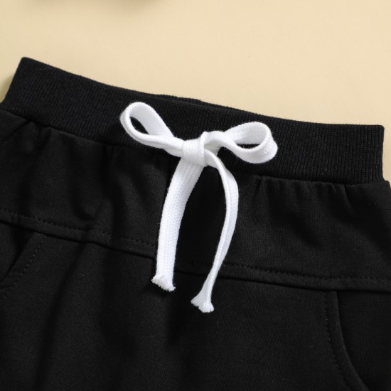 New cross-border children's clothing: a new color-blocked, autumn/winter hooded casual sweatshirt set for boys and girls, long-sleeved and long-sleeved pants for boys.