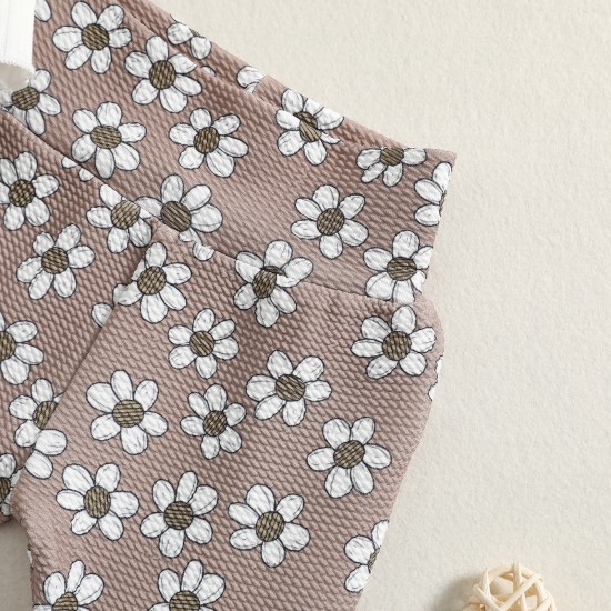 New arrivals: summer children's three-piece set with sweet floral print and lace flying sleeves for best friends New arrivals: summer children's three-piece set with sweet floral print and lace flying sleeves for best friends