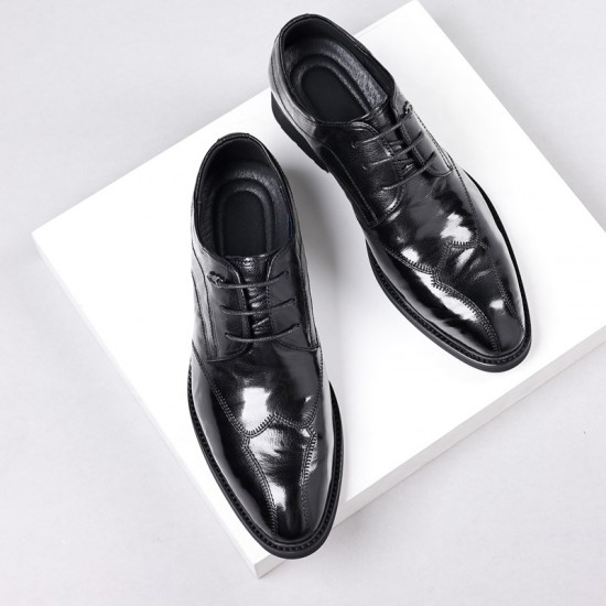 New men's casual business leather shoes, genuine leather wedding shoes, commuting, live streaming, formal, Korean-style, trendy shoes.