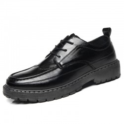 New men's casual business and formal leather shoes, British black, soft-soled work shoes.