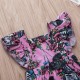 Foreign trade spring and autumn baby girls' clothing: printed round neck, buttoned, casual, comfortable long-sleeved sweatshirt set.