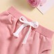Girls' floral double bow bodysuit, playful girls' back-crossed briefs.