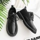Spring men's breathable black British-style casual leather shoes, business formal for young men, round-toe Martin shoes for men.