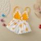New cross-border summer girls' yellow sunflower-themed halter bodysuit with an open back (shipping available).