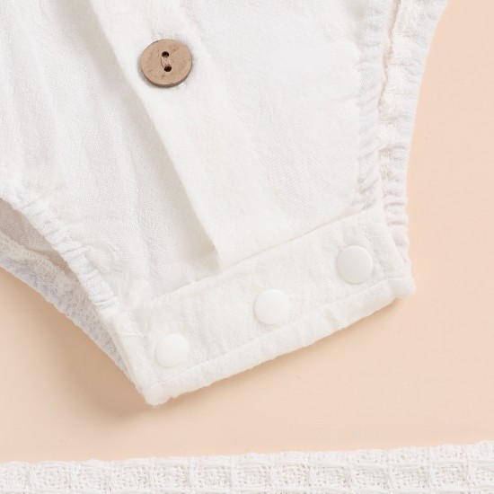 Cute European and American summer casual children's clothing: shoulder-tied floral print. Ribbed elastic waist jumpsuit