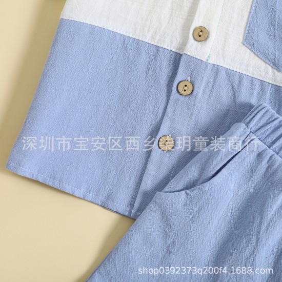 Cross-border Children's Clothing: Overalls, Boys' Shirt, Three-Piece Spring/Autumn Children's Fashion Clothing