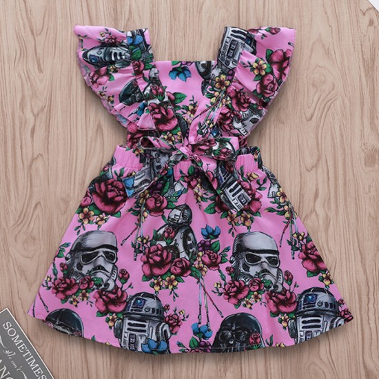 Foreign trade spring and autumn baby girls' clothing: printed round neck, buttoned, casual, comfortable long-sleeved sweatshirt set.