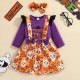 Foreign trade exclusive new autumn and winter girls' dress, European and American style, ribbed print patchwork long-sleeved dress for sisters, in stock