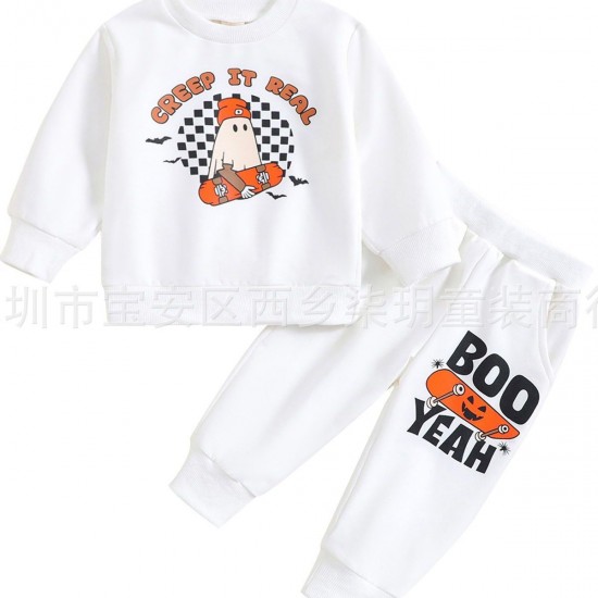 Amazon Cross-border Children's Color-Contrast Sweatshirt Tracksuit 2023, Toddler Clothes, Boys' Autumn/Winter Two-Piece Set