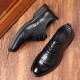 New autumn men's leather shoes, trendy genuine leather formal business wedding shoes, fashionable British soft-soled casual shoes