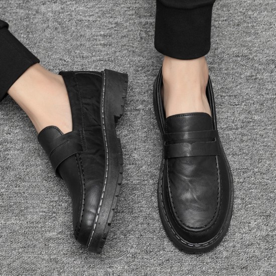 Summer British-style men's slip-on loafers, youth casual work shoes, cross-border shipping.