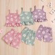 Summer foreign trade girls' floral suspender jumpsuit with casual backless bow-tie flared pants