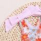 Girls' summer sweet solid color short-sleeved shorts set, daisy pattern, breathable and comfortable pullover sister pants set.